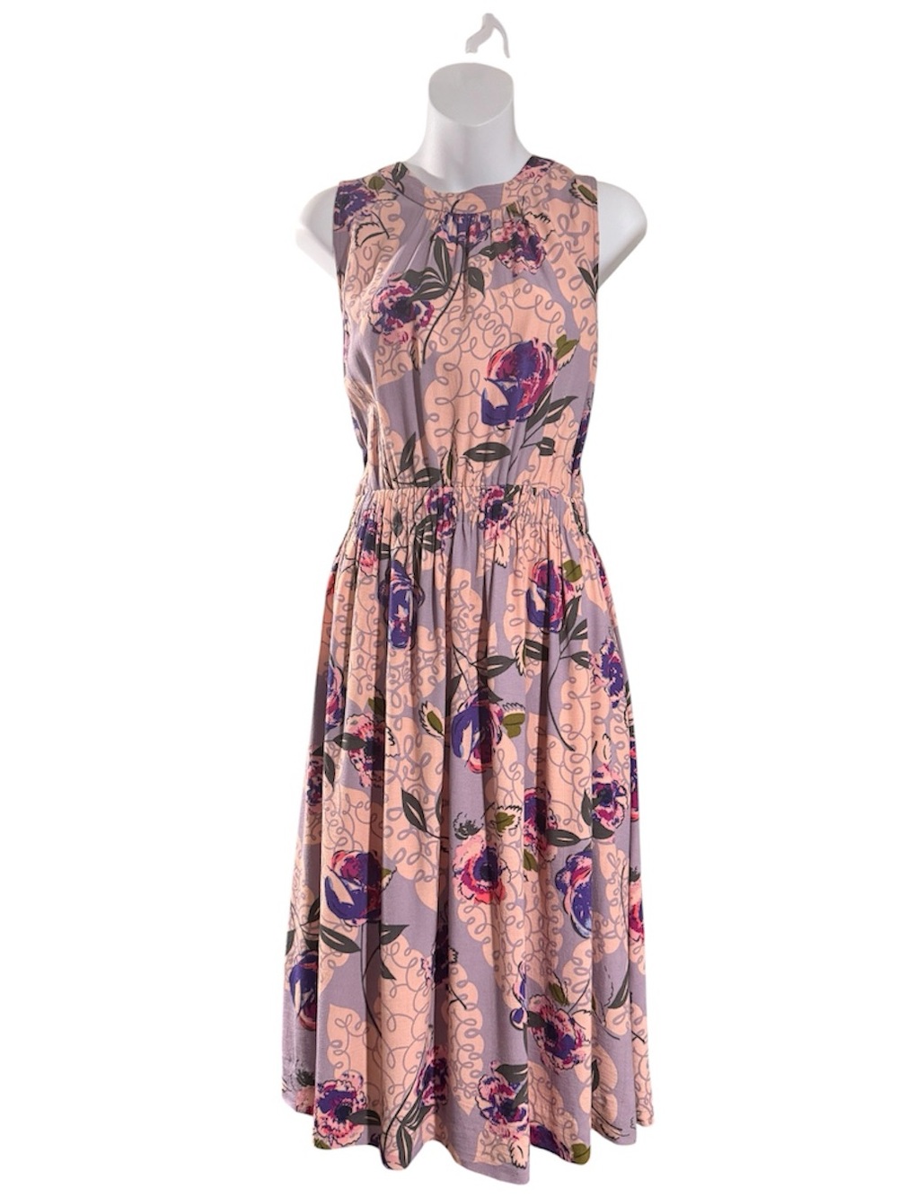 Boden Pink Floral Sleeveless Midi Dress US 6